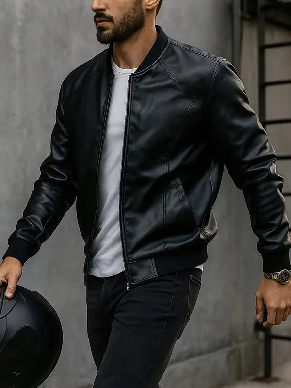 Knox | Blouson aviateur en cuir à coupe ajustée