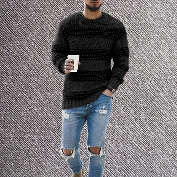 Tucker | Pull homme en maille rayée à col rond