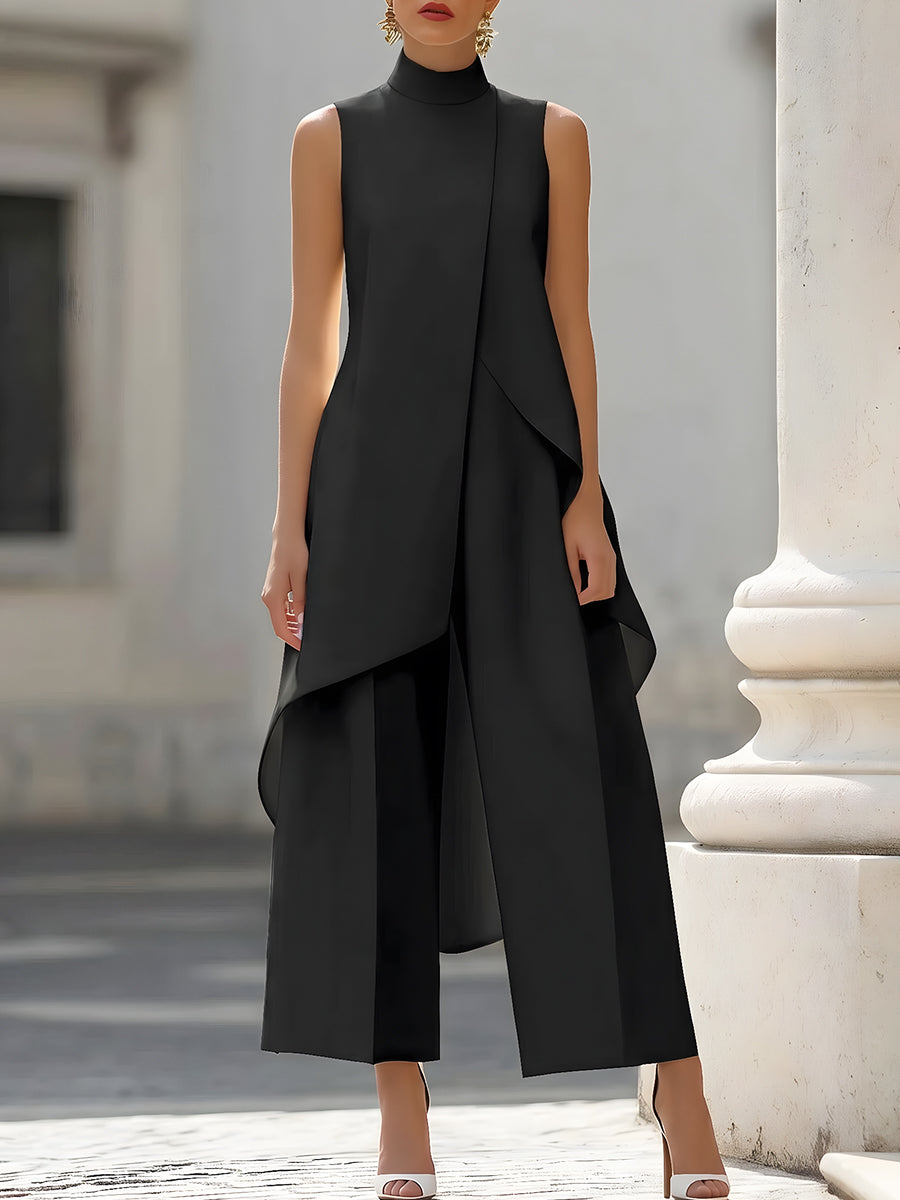 Calista | Women's High-Neck Wide-Leg Jumpsuit