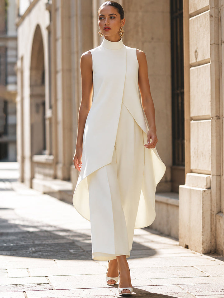 Calista | Women's High-Neck Wide-Leg Jumpsuit