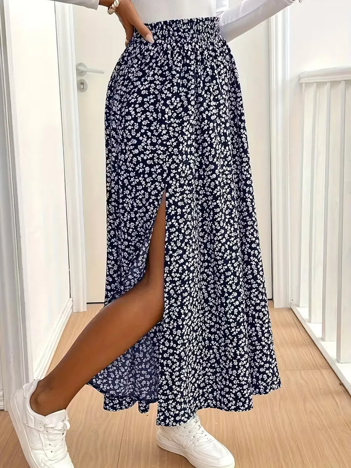 Briar | Floral Side Slit Maxi Skirt