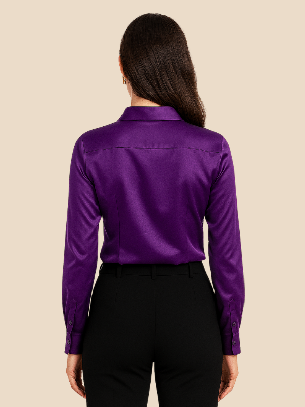 Philomena | Satin classic collar shirt