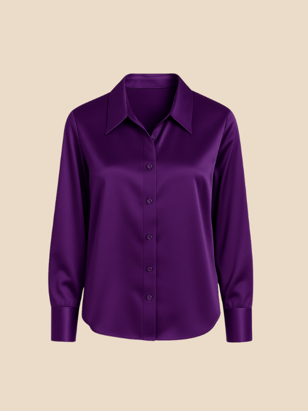 Philomena | Satin classic collar shirt