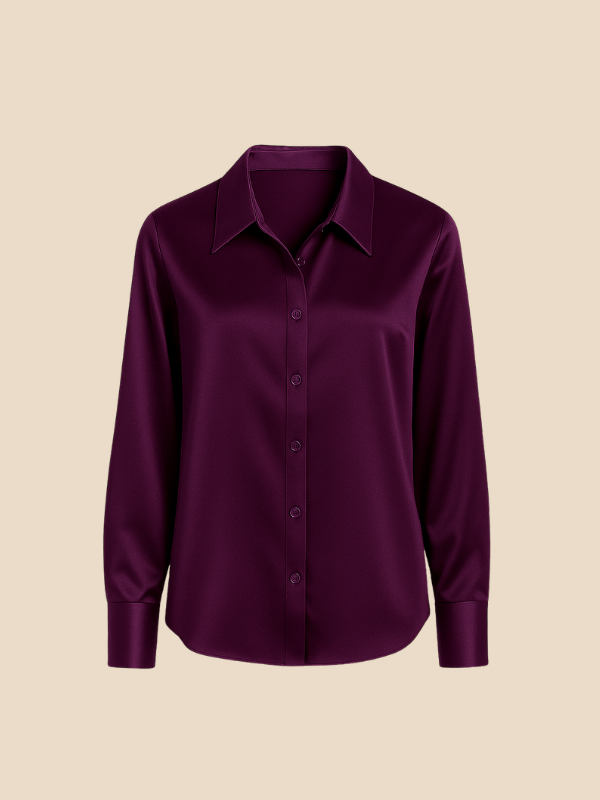 Philomena | Satin classic collar shirt