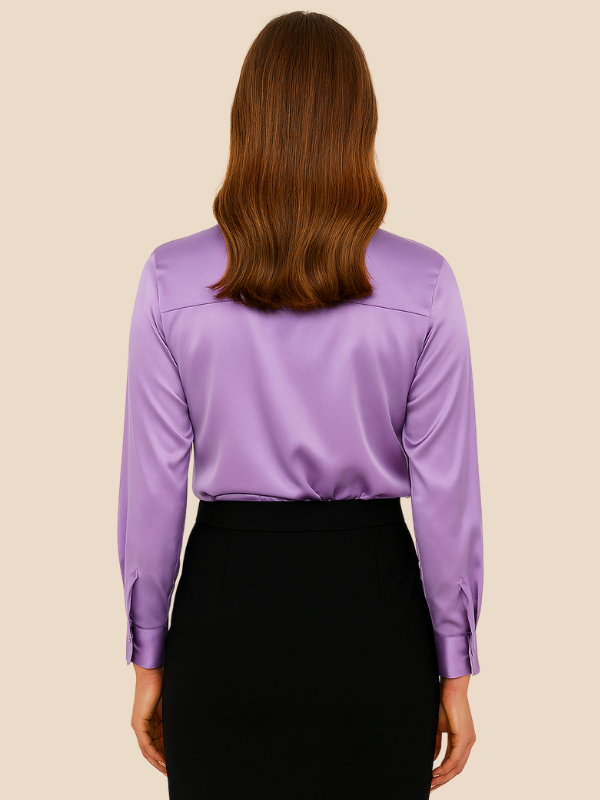 Philomena | Satin classic collar shirt