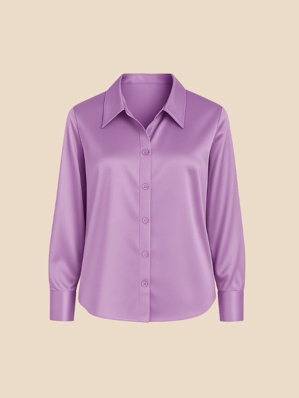 Philomena | Satin classic collar shirt