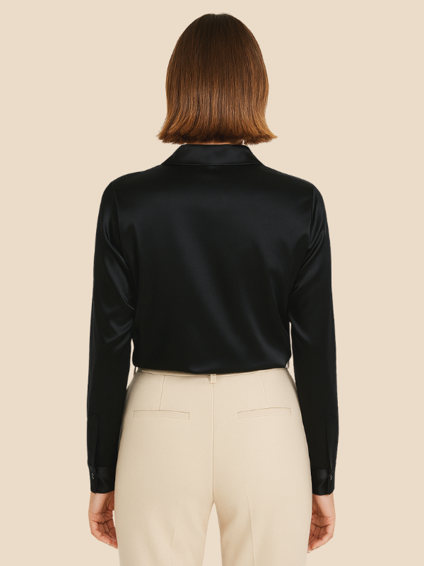 Philomena | Satin classic collar shirt