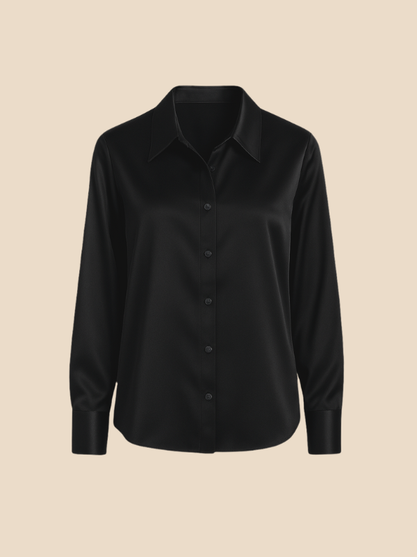 Philomena | Satin classic collar shirt