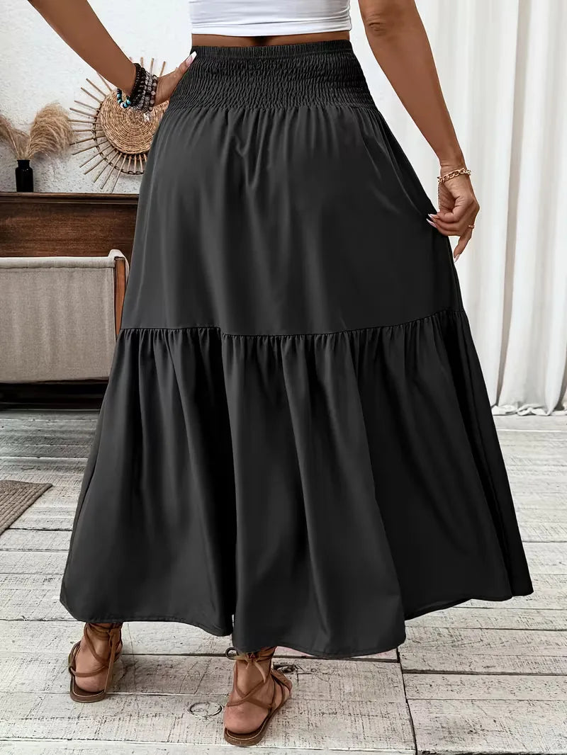 Selene | Smocked Waist Maxi Skirt