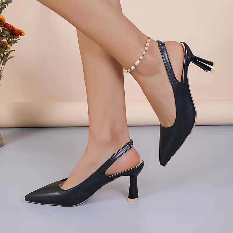 Chloe | Burgundy Slingback Mule Heels