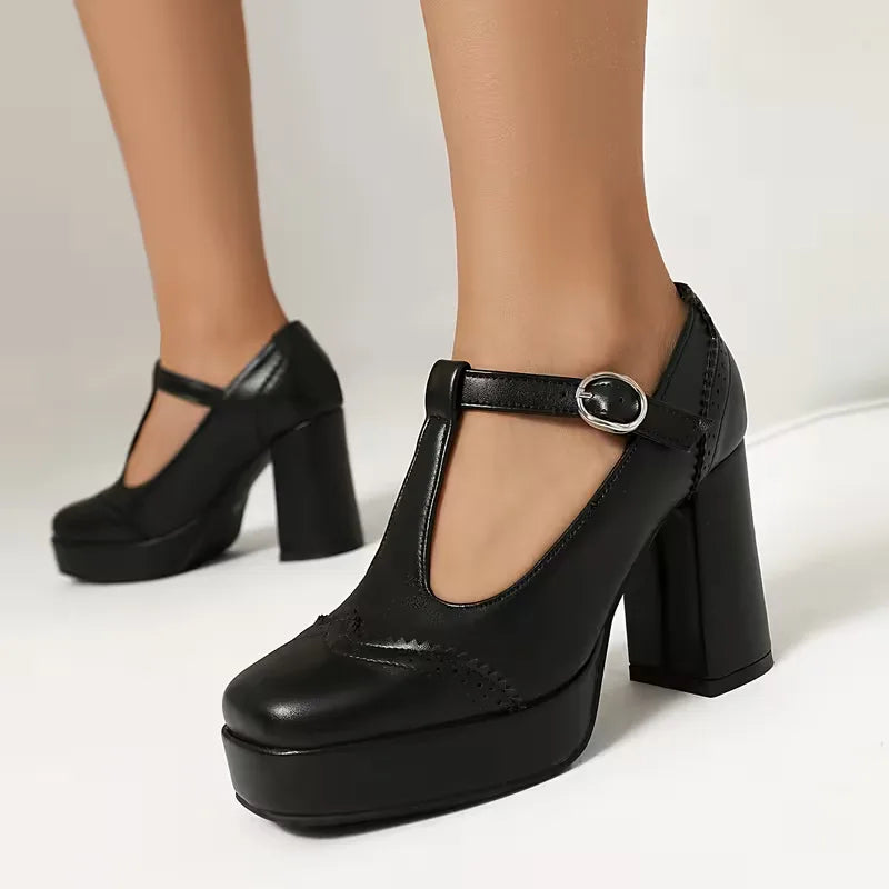 Vivienne | Mary Jane Block Heel Pumps