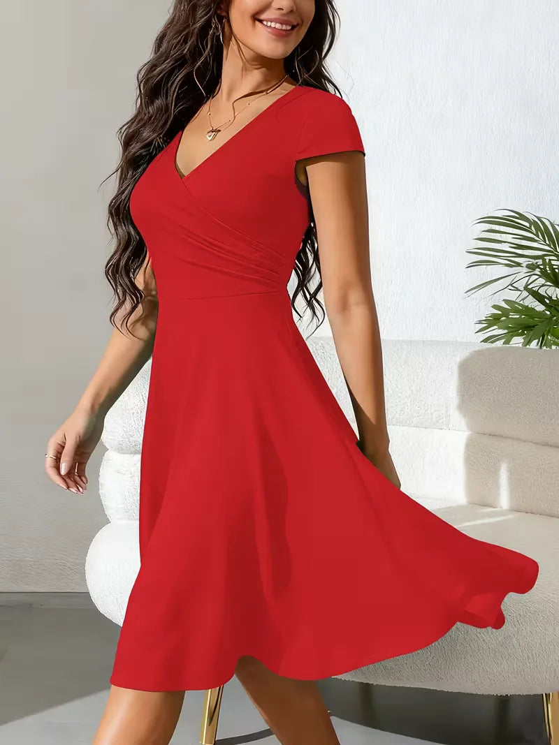Aubrielle | V-Neck Fit & Flare Dress