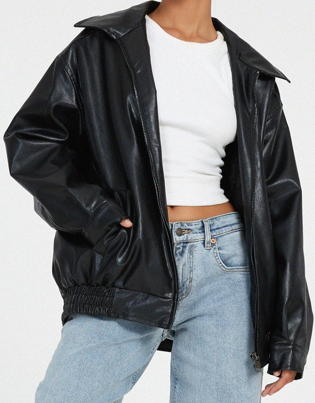 Isabeau | Oversized leather jacket