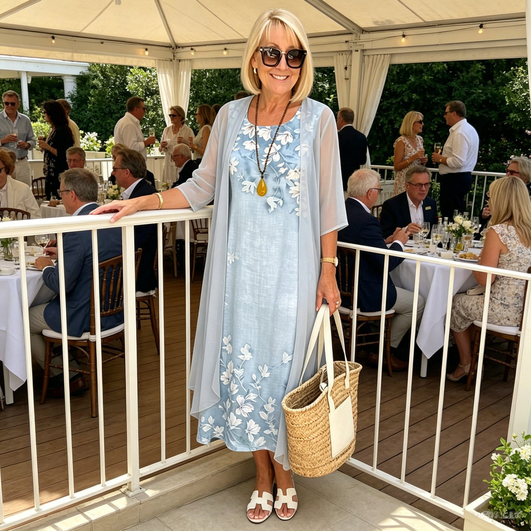 Aveline | Women's Midi Dress and Kimono Set