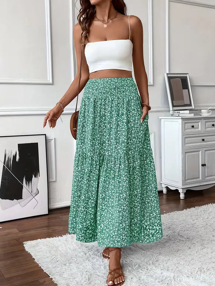 Selene | Smocked Waist Maxi Skirt