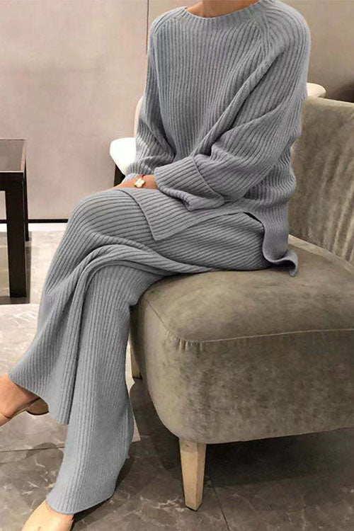 Bryn | Knit sweater and wide-leg pants set for women