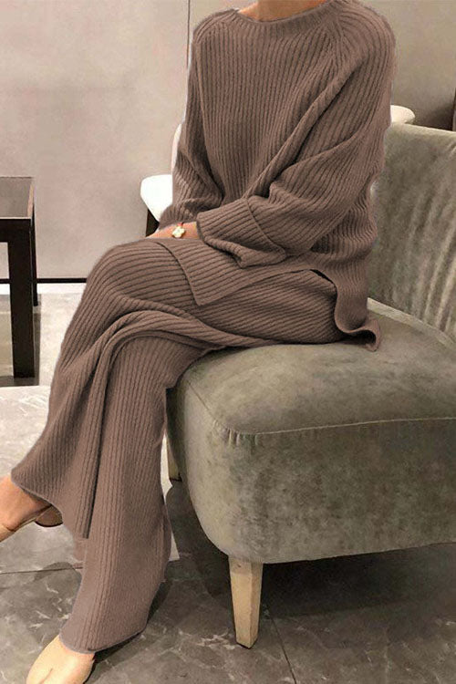 Bryn | Knit sweater and wide-leg pants set for women