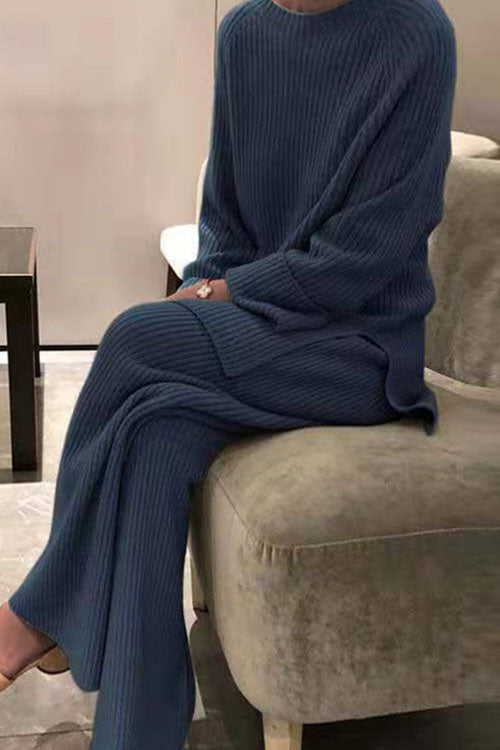 Bryn | Knit sweater and wide-leg pants set for women