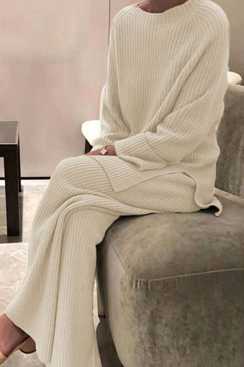 Bryn | Knit sweater and wide-leg pants set for women