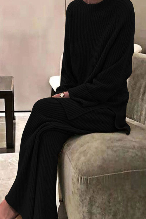 Bryn | Knit sweater and wide-leg pants set for women