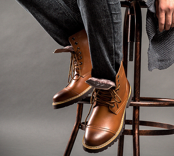 Jackson | Leather Lace-Up Boots with Cotton Lining