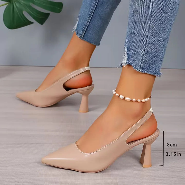 Chloe | Burgundy Slingback Mule Heels