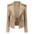 Josephine | Faux Leather Motorcycle Jacket, Slim Fit