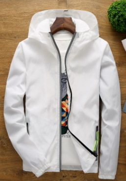 Men's hooded bomber windbreaker jacket in casual style