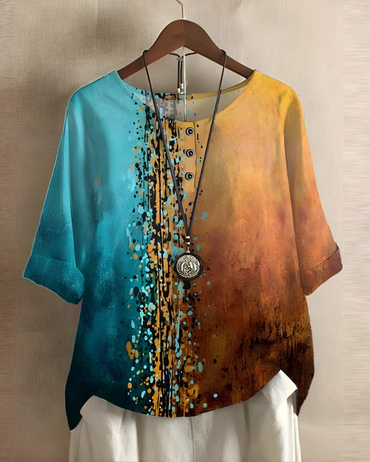 Luna | Colorblock Boho Top