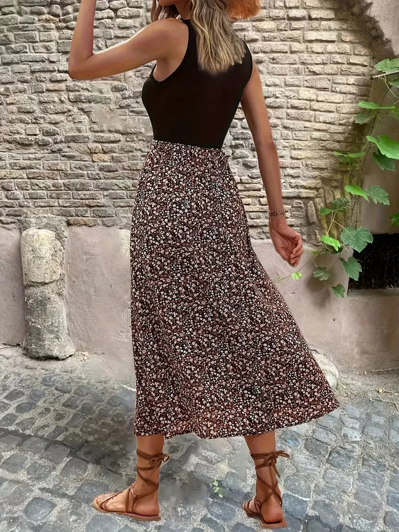 Aria | Floral A-Line Midi Dress