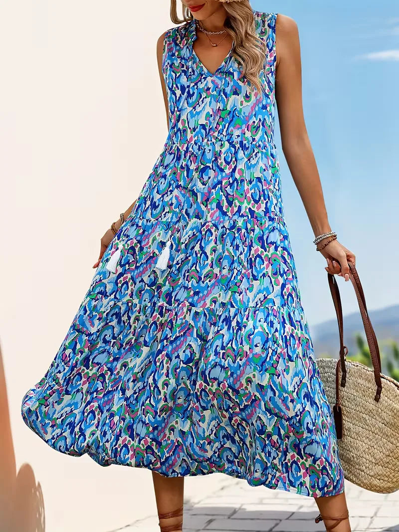 Everly | Printed Tiered Maxi Dress