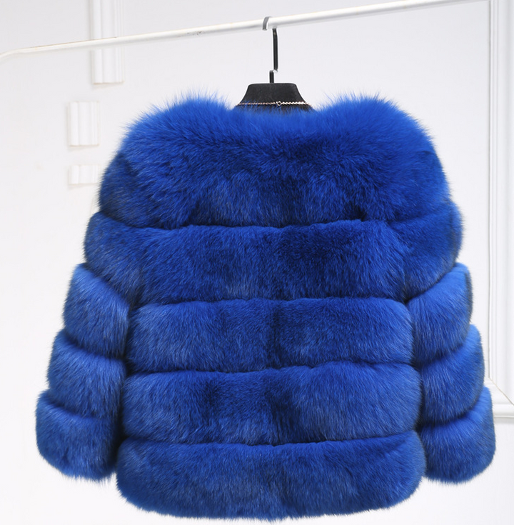 Women's cropped faux fur winter coat
