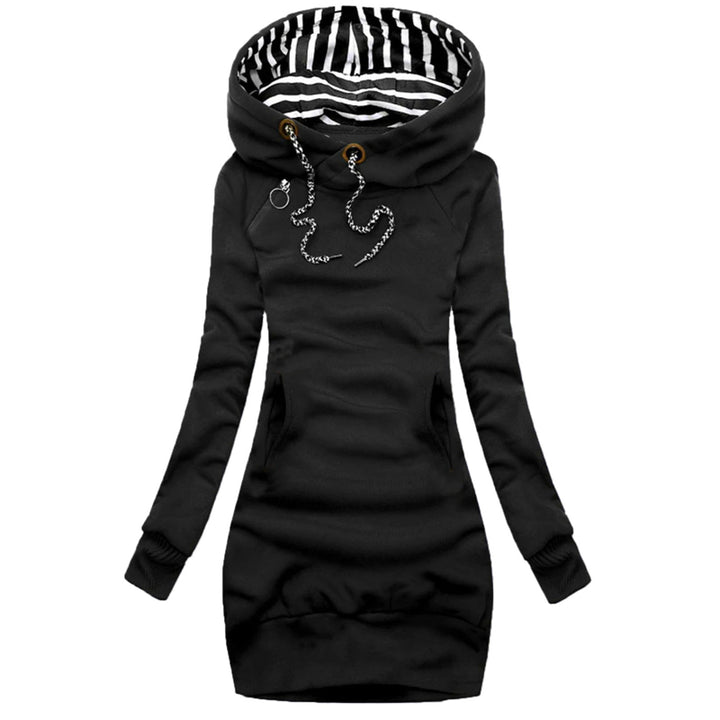 Woman wearing slim fit round neck sweater