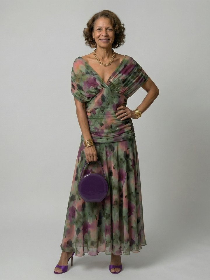 Keira | Off Shoulder Flow Midi Dress