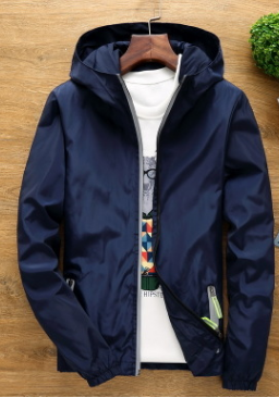 Men's hooded bomber windbreaker jacket in casual style