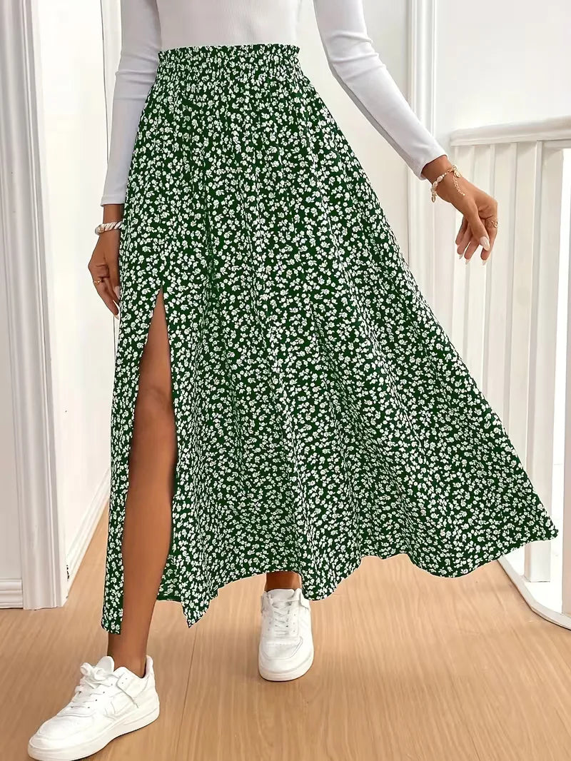 Briar | Floral Side Slit Maxi Skirt