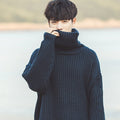 Isaac | Men's Turtleneck Sweater, Jacquard Knit, Loose Fit
