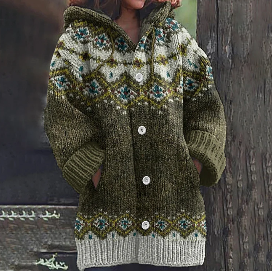 Paisley | Nordic Cozy Hooded Cardigan