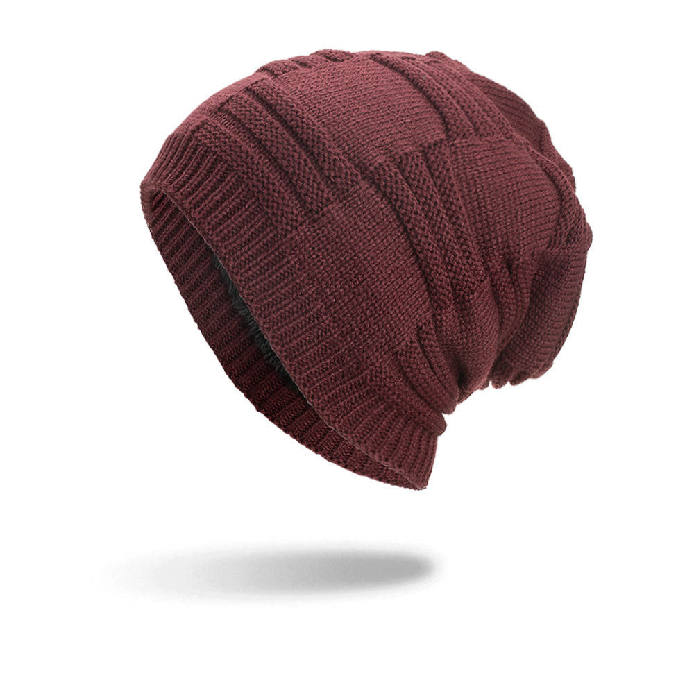 Men's three stripe knit beanie hat