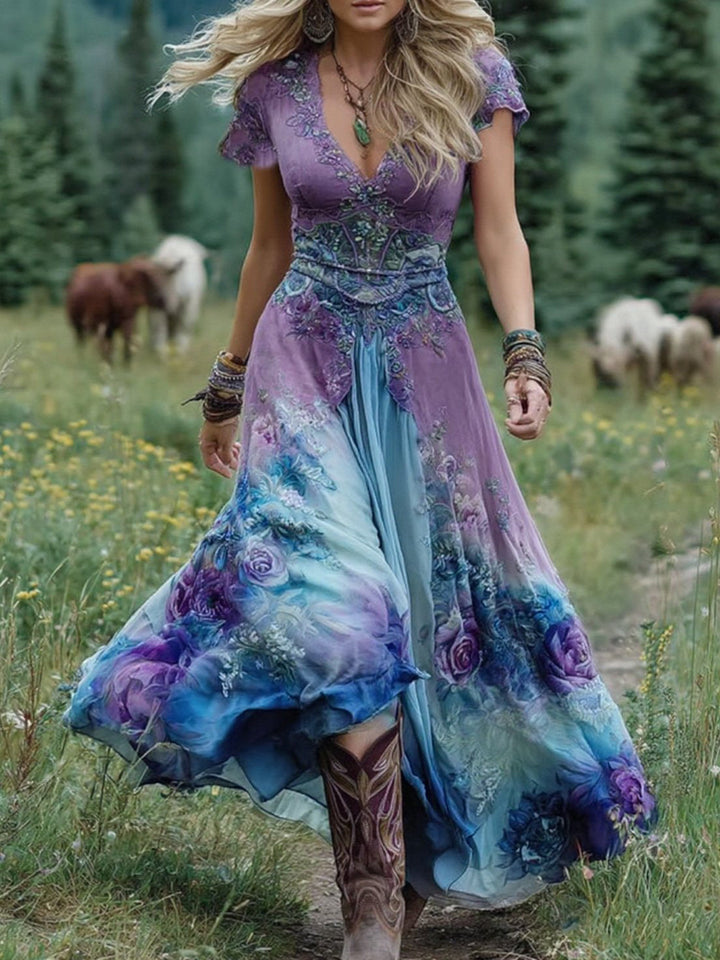 Eloise | Vintage floral maxi dress