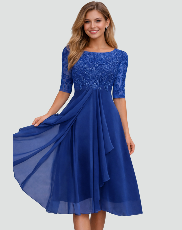 Natalie | Women's Lace Midi Cocktail Dress
