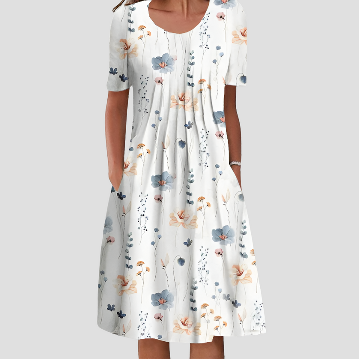 Olivia | Classic Floral Midi Dress