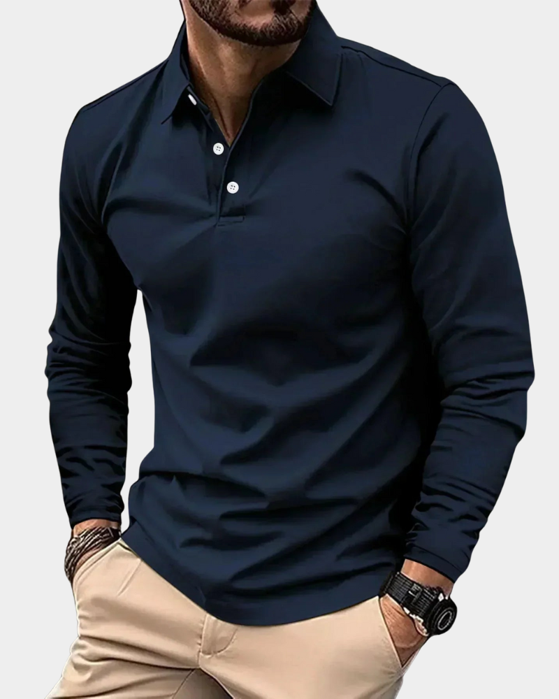 Logan | Men's Modern Long Sleeve Polo Shirt
