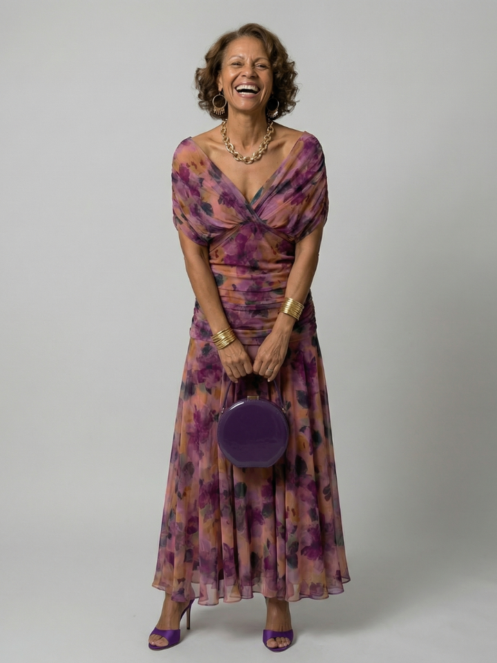 Keira | Off Shoulder Flow Midi Dress