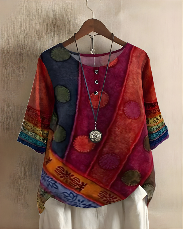 Luna | Colorblock Boho Top