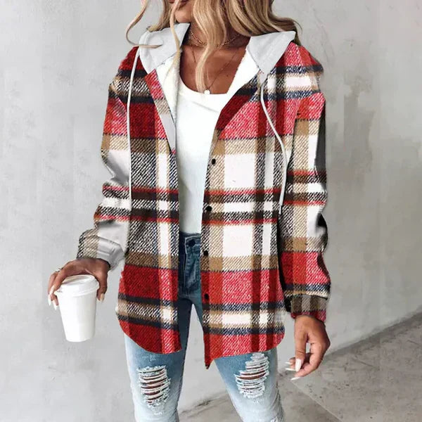 Savannah | Cozy Plaid Hooded Shacket