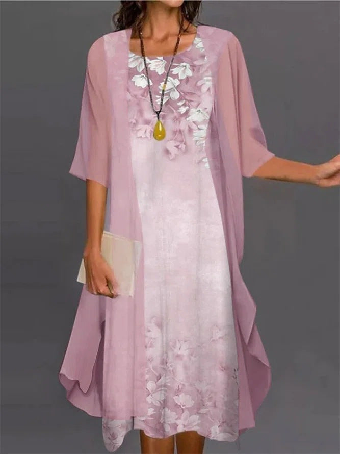 Aveline | Women's Midi Dress and Kimono Set