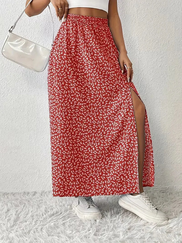 Briar | Floral Side Slit Maxi Skirt