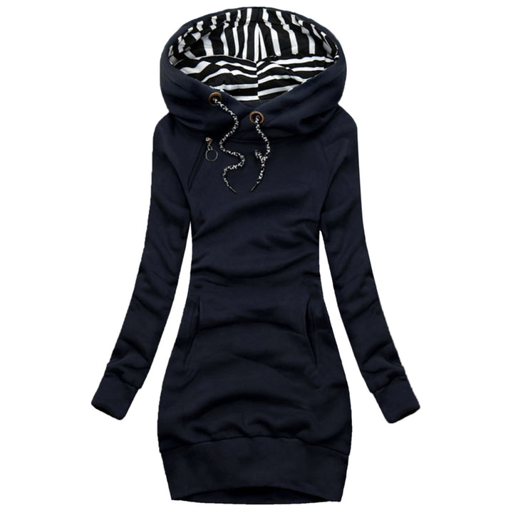 Woman wearing slim fit round neck sweater