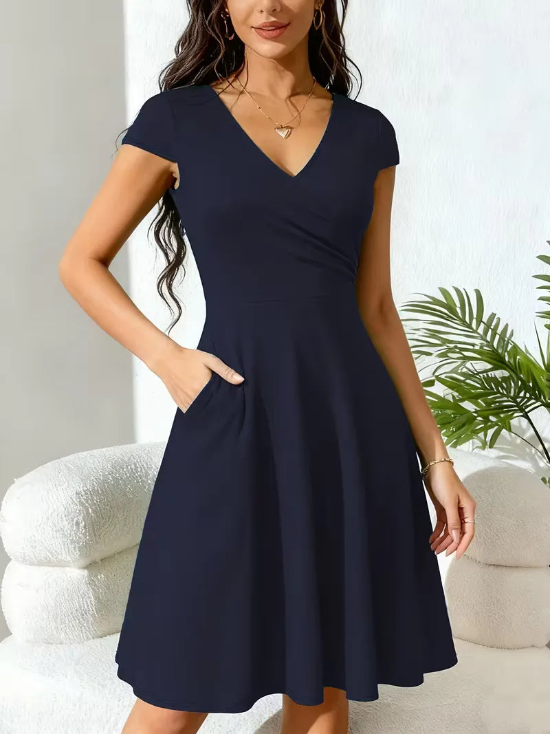 Aubrielle | V-Neck Fit & Flare Dress